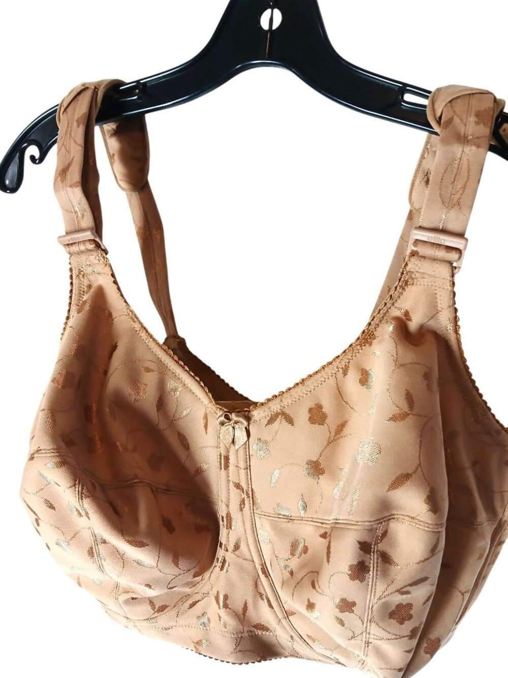 Elila Womens Bra Beige Jacquard Softcup 38H 38 H 1305 Full Coverage Soft Cup - Picture 2 of 13